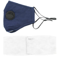 Plain Cotton Face Mask with Valve & Filter