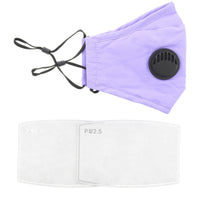 Cotton Face Mask with Double Valve & Filter