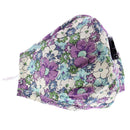 Mauve Floral Print Cotton Face Mask with Valve