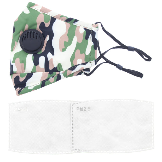 Camouflage Cotton Face Mask with Valve