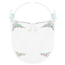 Full Face Shield Visor Glasses with Self Adhesive Face Gems/ Jewels