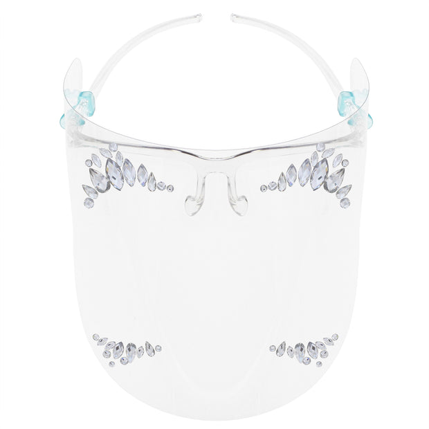 Full Face Shield Visor Glasses with Self Adhesive Face Gems/ Jewels