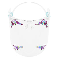 Full Face Shield Visor Glasses with Self Adhesive Face Gems/ Jewels