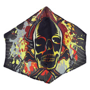 Flaming Skull & Crossbones Cotton Face Mask
