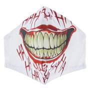 White Evil Grinning Cotton Face Mask