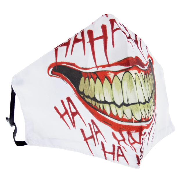 White Evil Grinning Cotton Face Mask