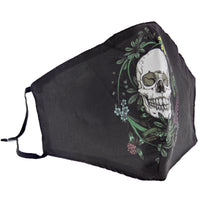 Skull & Flowers Cotton Face Mask