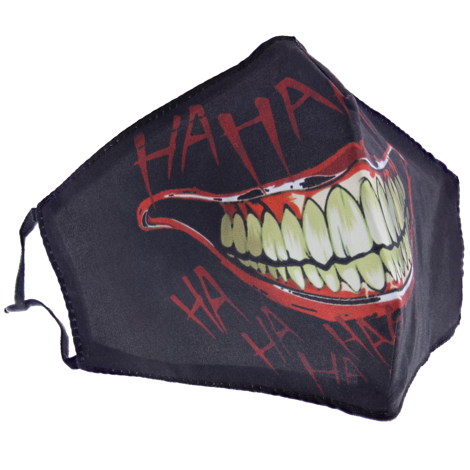 Black Evil Grinning Cotton Face Mask