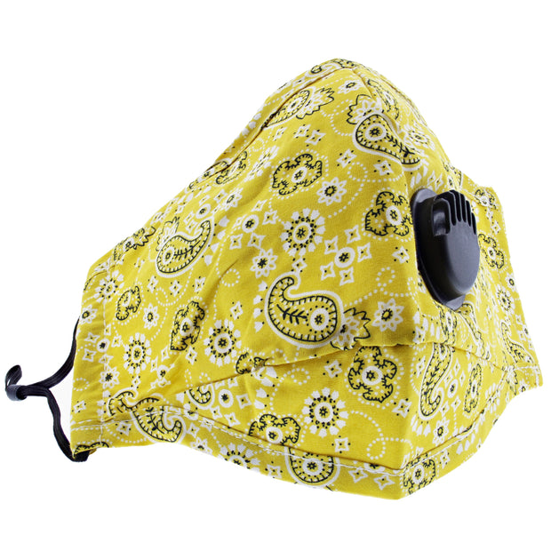 Paisley Print Cotton Face Mask with Valve