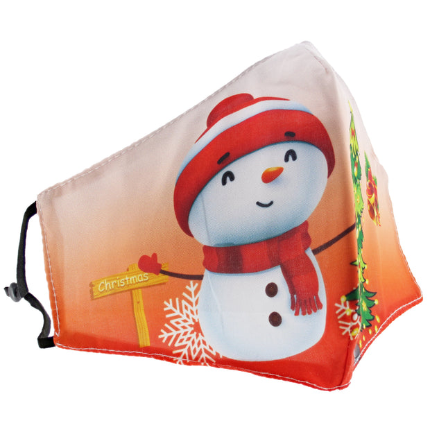 Jolly Little Snowman & Christmas Tree Cotton Face Mask