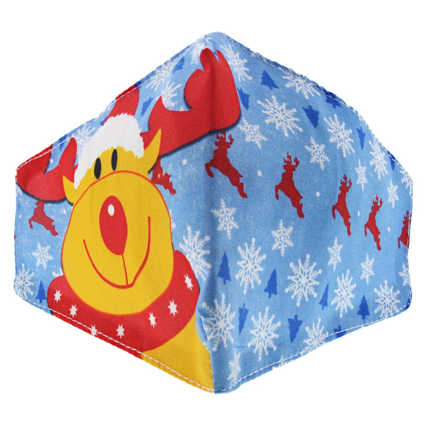 Reindeer & Snowflakes Christmas Cotton Face Mask