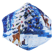 Reindeers Around The Christmas Tree Cotton Face Mask