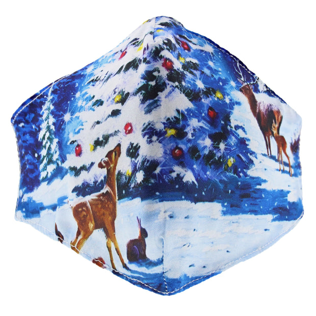 Reindeers Around The Christmas Tree Cotton Face Mask