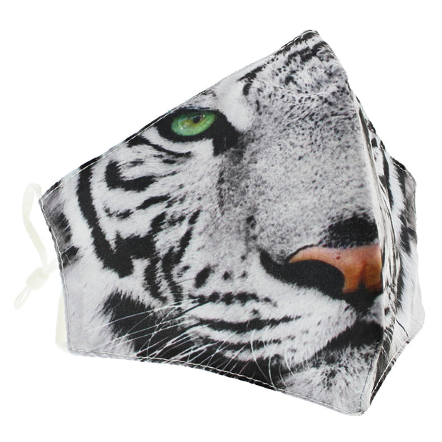 White Tiger Face Cotton Face Mask