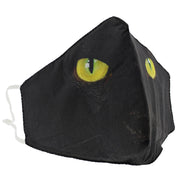 Black Cat with Yellow Eyes Cotton Face Mask