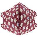 Dark Red Multi Mini Daisy Print Cotton Face Mask