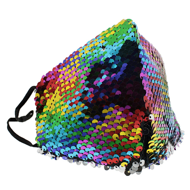 Rainbow Sequin Cotton Face Mask