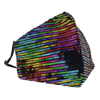 Rainbow Sequin Cotton Face Mask