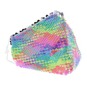 Pastel Rainbow Sequin Cotton Face Mask