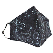 Navy Blue Paisley Cotton Face Mask