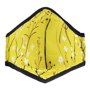 Yellow Floral Print Cotton Face Mask