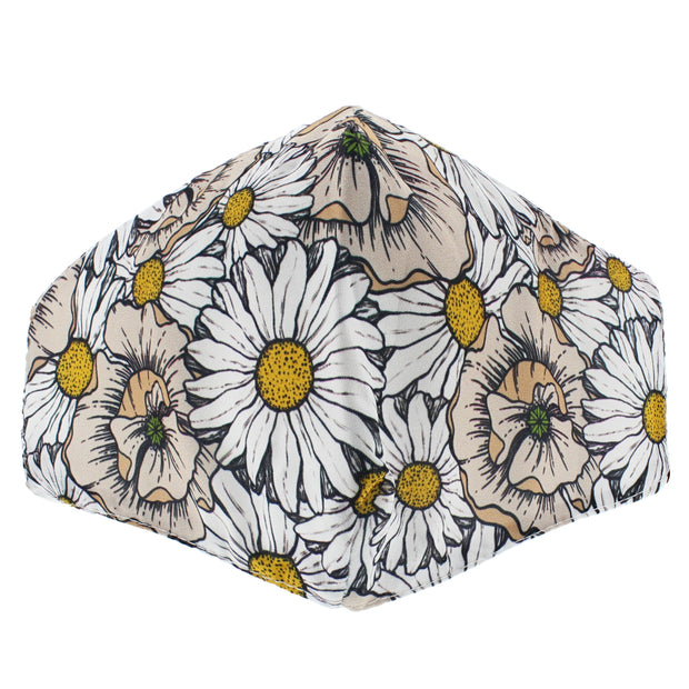 Daisy Print Cotton Face Mask