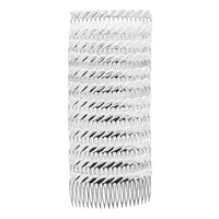 9.5cm Metallic Silver Hair Comb with Ribbed End
