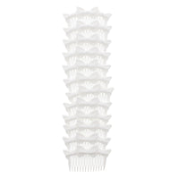 7cm White Hair Comb with Triple Bow Ends