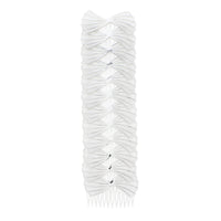 A white comb with large silver bows attached to it