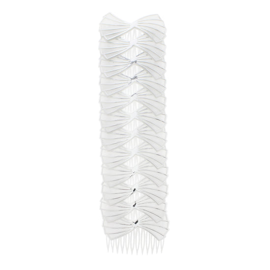 7cm White Bow Ribbon Fan Shape