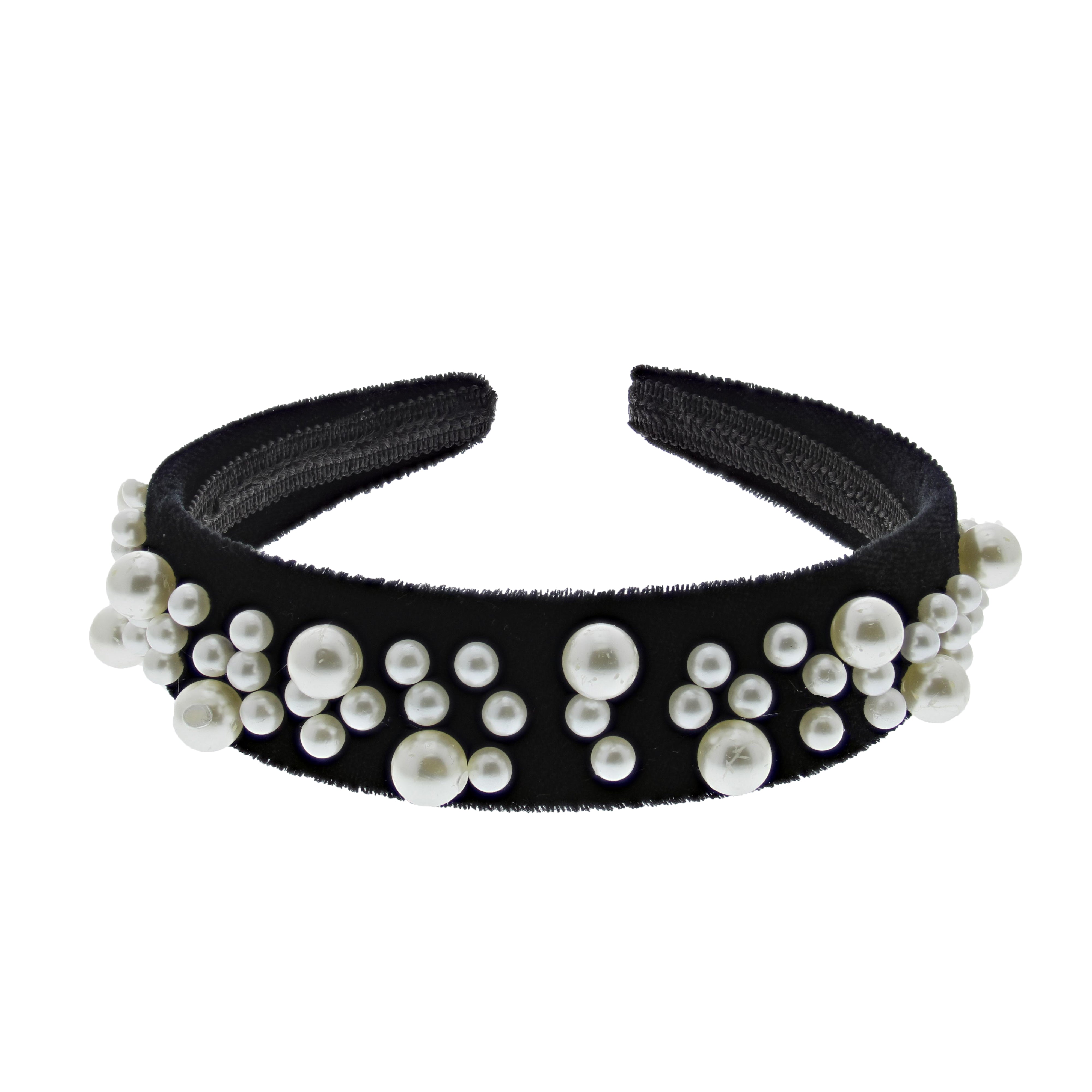 Black Velvet Padded Thick Aliceband