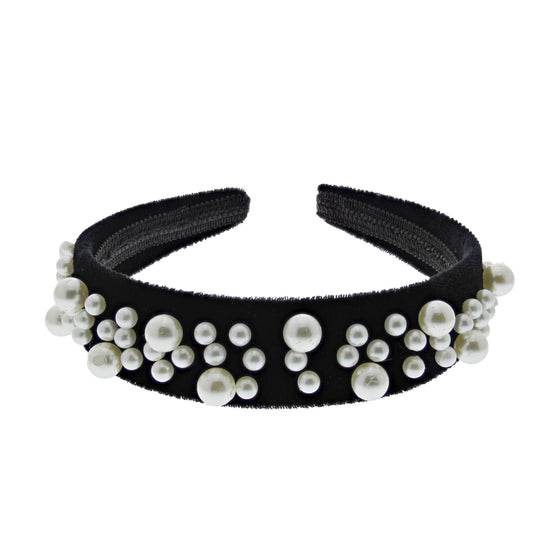 Black Velvet Padded Thick Aliceband