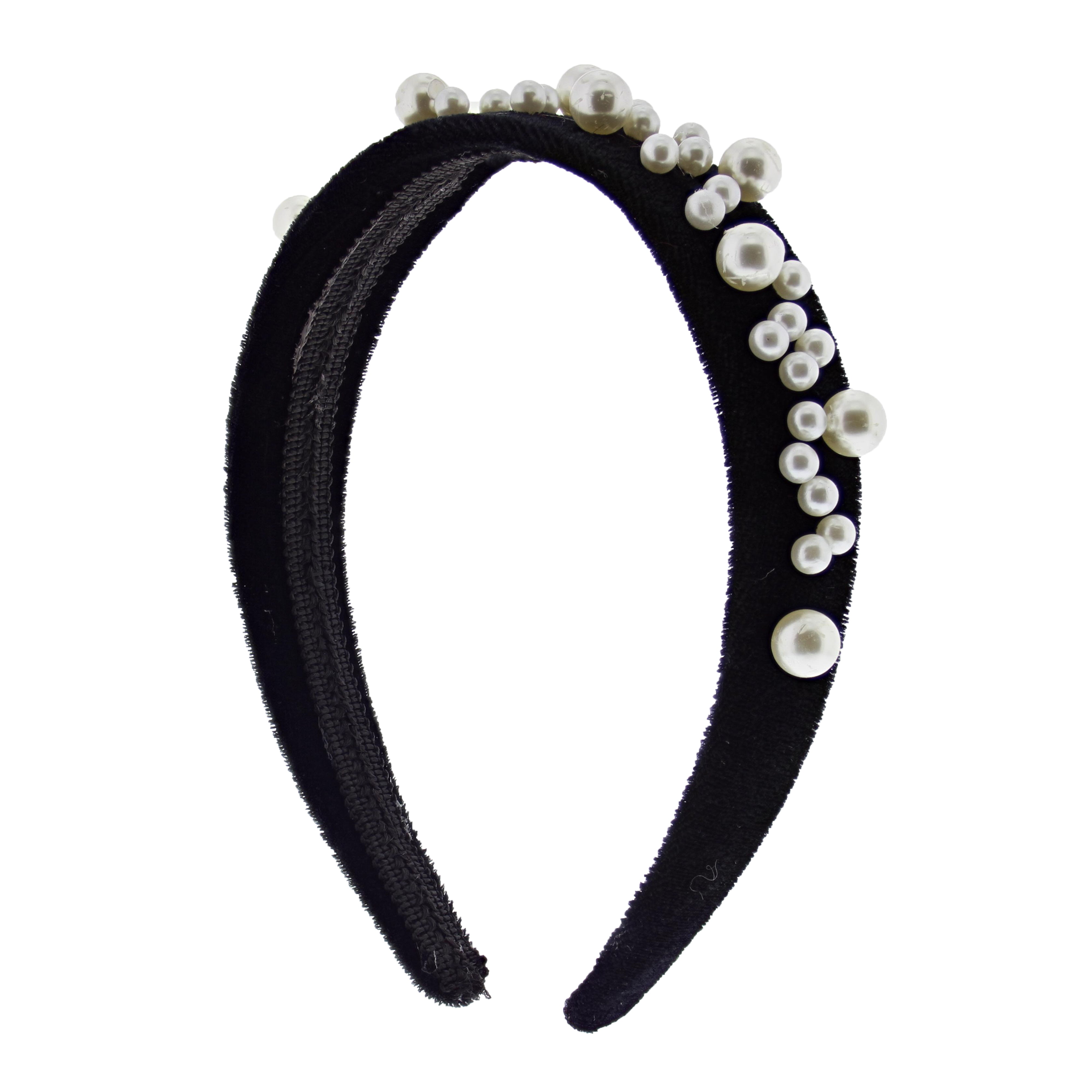 Black Velvet Padded Thick Aliceband