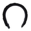 3.6cm Pleated Velvet Black Padded Thick Aliceband