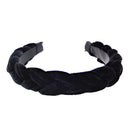 3.6cm Pleated Velvet Black Padded Thick Aliceband