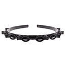 1cm Black Hair Twister Aliceband with Teeth & Clips
