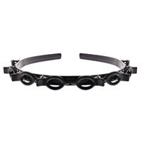 1cm Black Hair Twister Aliceband with Teeth & Clips