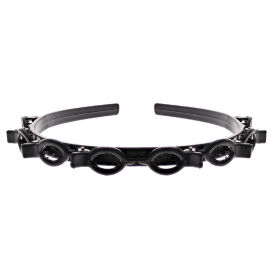 1cm Black Hair Twister Aliceband with Teeth & Clips