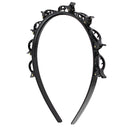 1cm Black Hair Twister Aliceband with Teeth & Clips