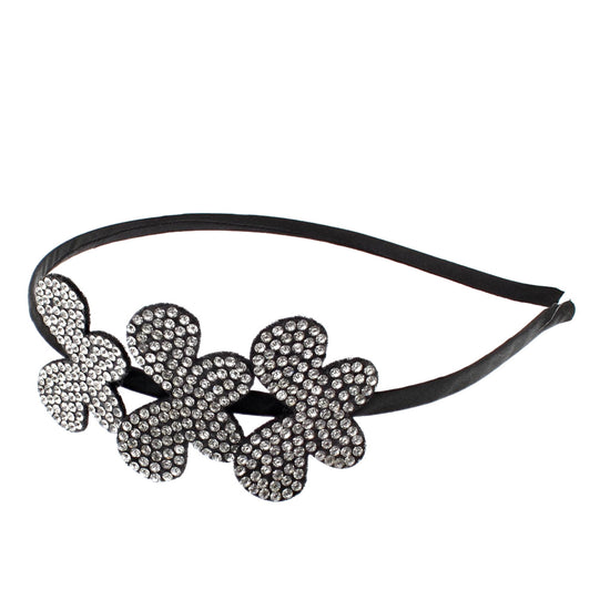 Satin Aliceband with Triple Stone Butterflies