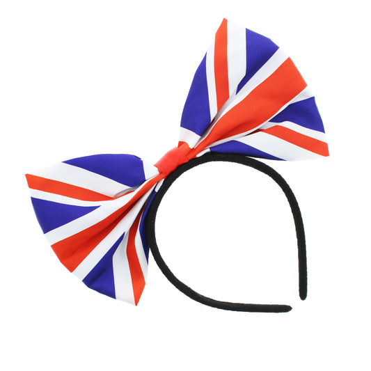 Large Union Jack Bow on Aliceband