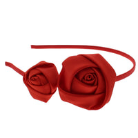 Thin Satin Alicebands with Large & Small Roses