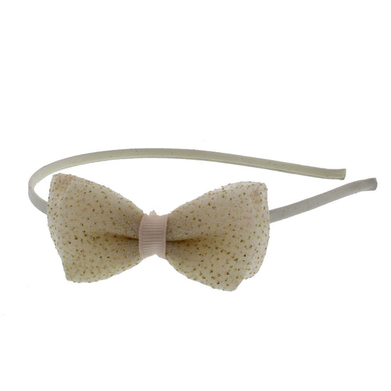 Assorted Thin Satin Alicebands with Sequin Lace Double Bows