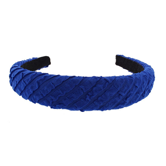 Royal Blue Ribbed Pattern Vintage Aliceband