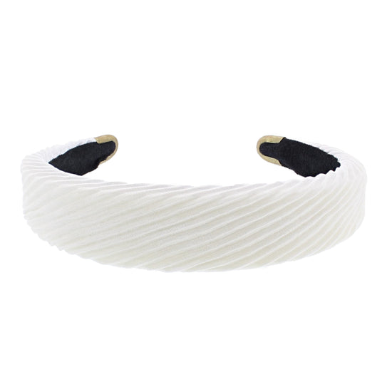White Ribbed Pattern Vintage Aliceband