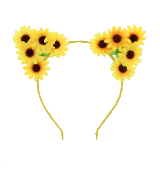 Yellow Sunflower Cat Ear Headbands