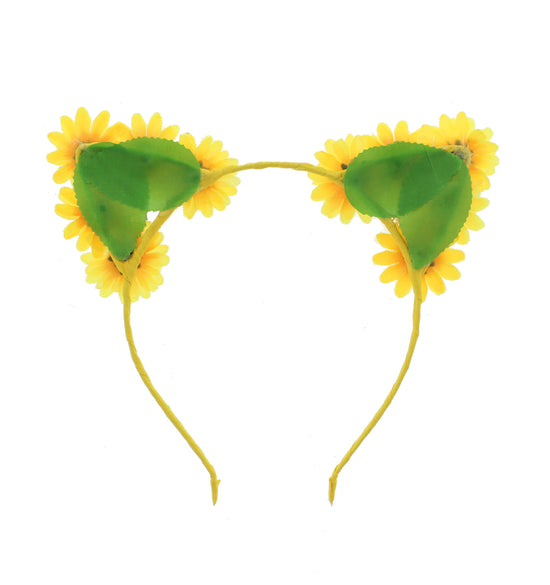 Yellow Sunflower Cat Ear Headbands