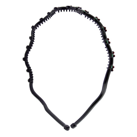 Black Wavy Aliceband with Cherries