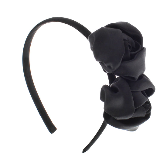 Satin Aliceband with Satin Twin Roses