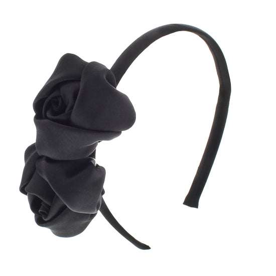 Satin Aliceband with Satin Twin Roses